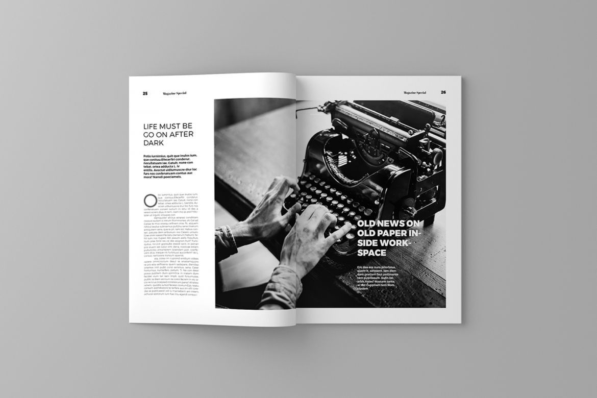 Monochrome Magazine Template - view 16