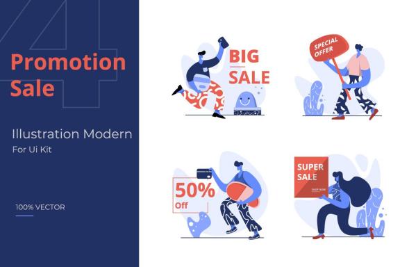 Free Flat Illustration of Promotion Sale