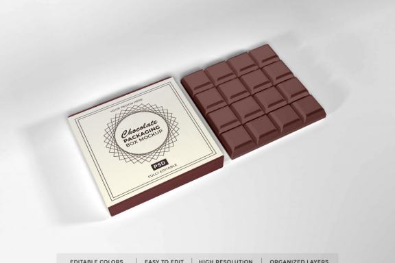 Free Chocolate Box Mockup Template