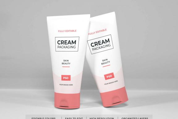 Free Cosmetic Cream Packaging Mockup Template