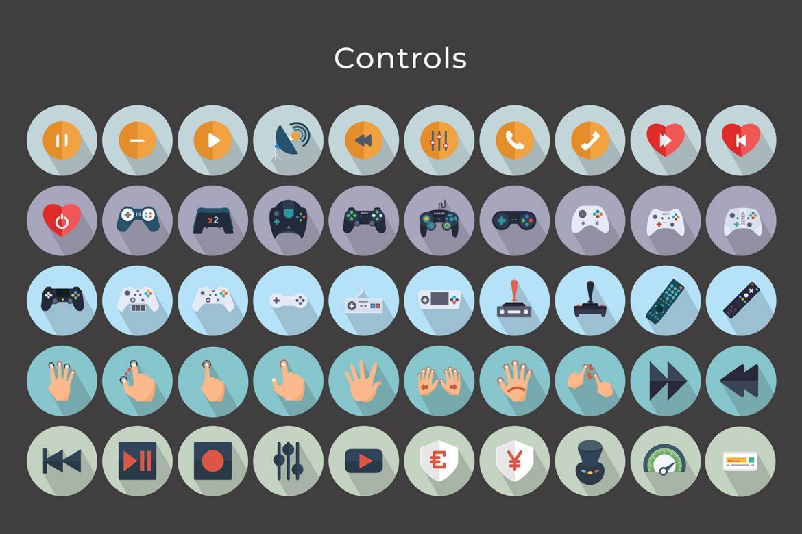 Gaming - Controls Vector Icons - view 5