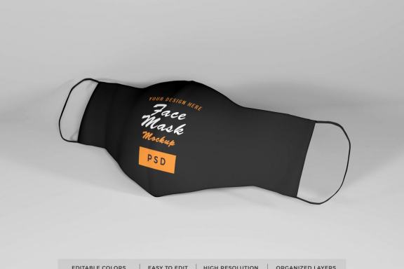 Free Face Mask Mockup Template