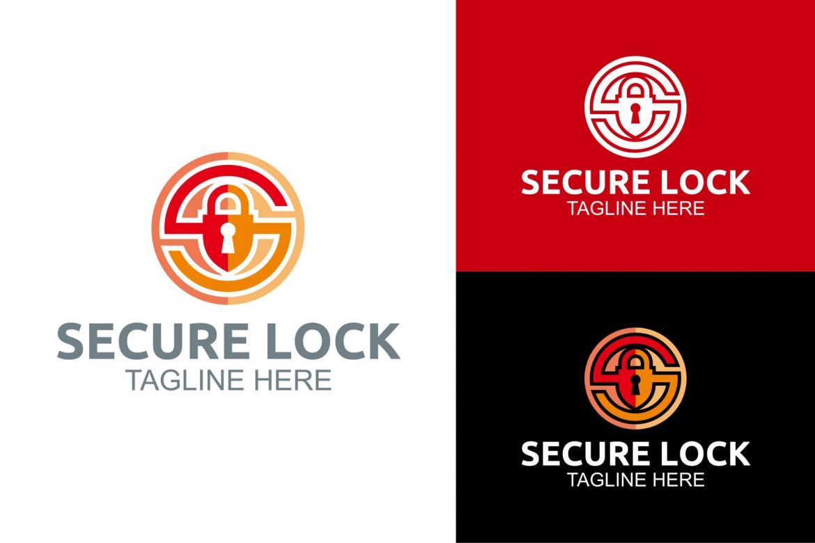 Secure Lock Logo - view 2