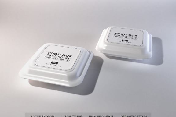 Free Food Box Packaging Mockup