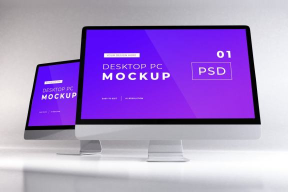 Free Personal Computer Mockup Template