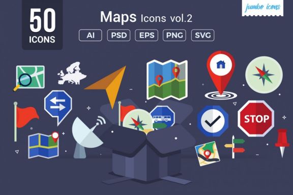 Maps / Navigation Vector Icons