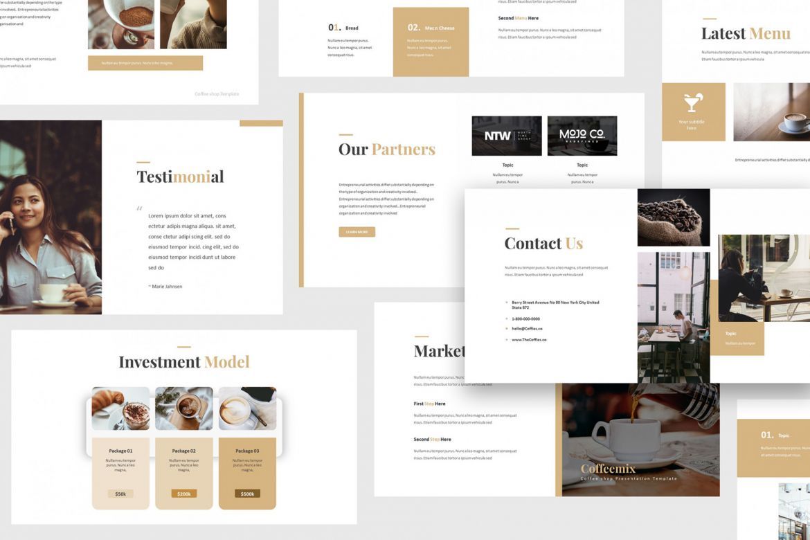Coffee Shop Keynote Template alternate