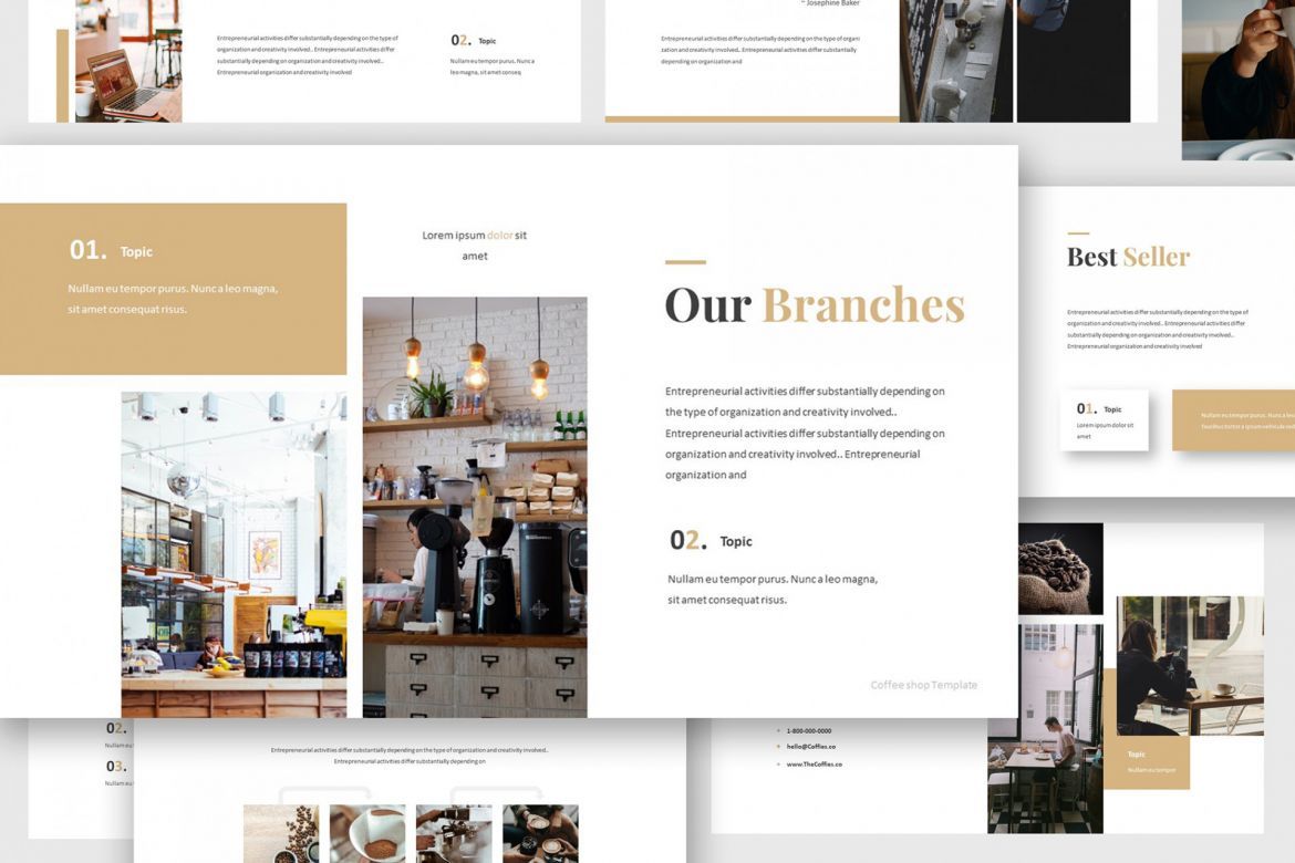 Coffee Shop Google Slides Template alternate