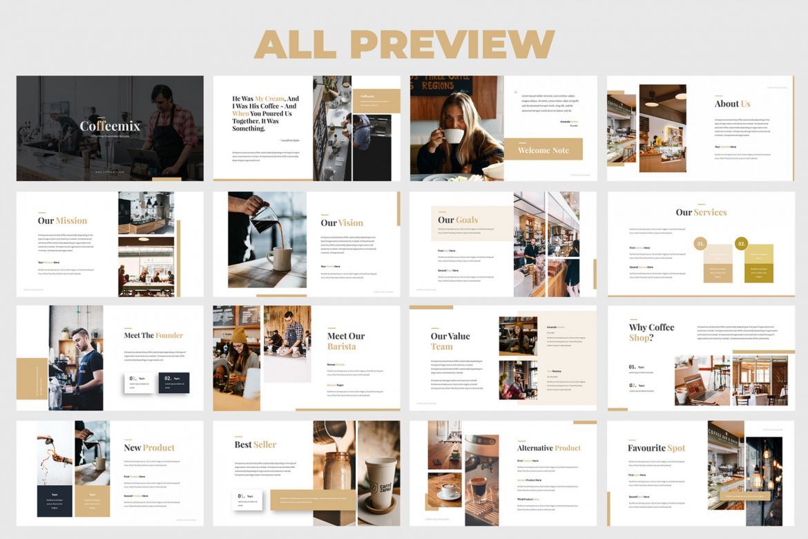 Coffee Shop Google Slides Template - view 3