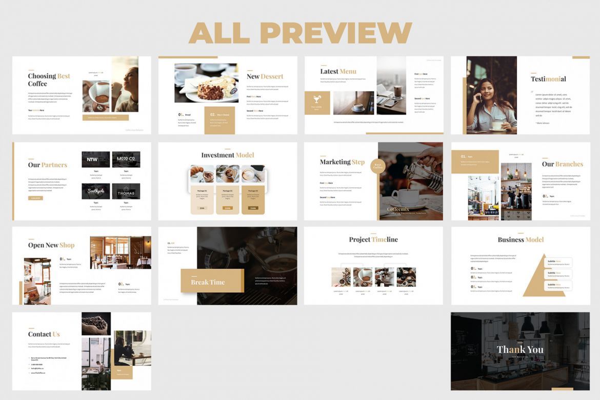 Coffee Shop Google Slides Template - view 4