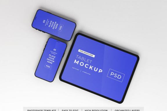 Free Tablet and Smartphone Device Mockup
