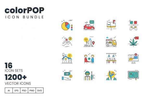 1200+ Icons - colorPOP Vector Bundle