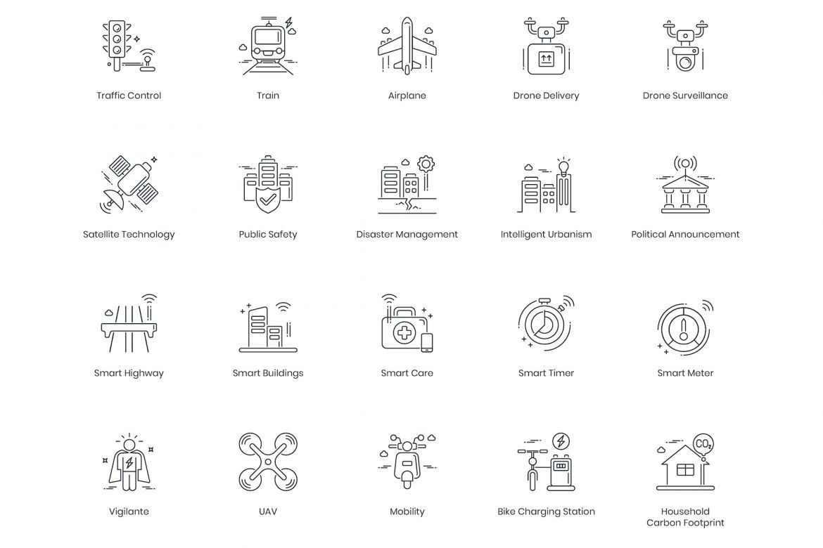 88 Smart Technology Line Icons - view 3