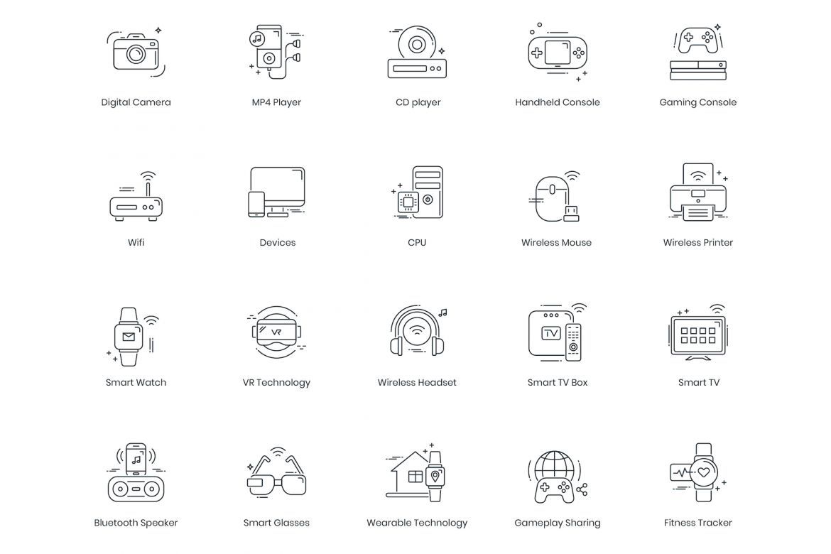 88 Smart Technology Line Icons - view 5