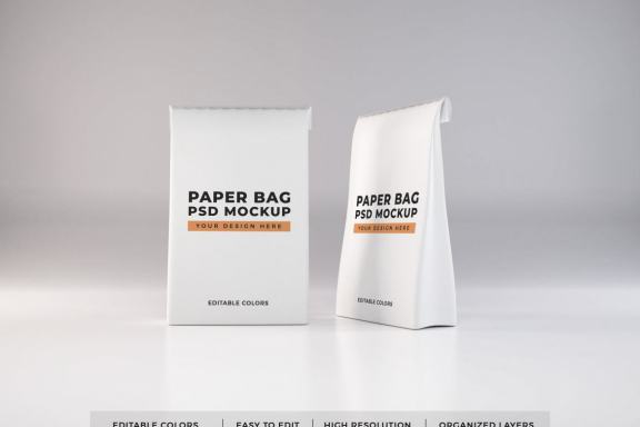 Free Paper Bag Packaging Mockup Template