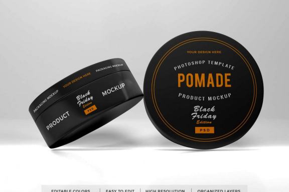 Free Pomade Packaging Mockup Template