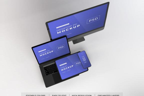 Free Mockup of Multiple Devices