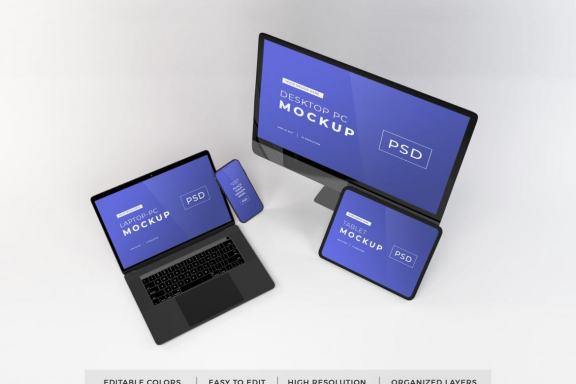 Free Mockup of Multiple Devices