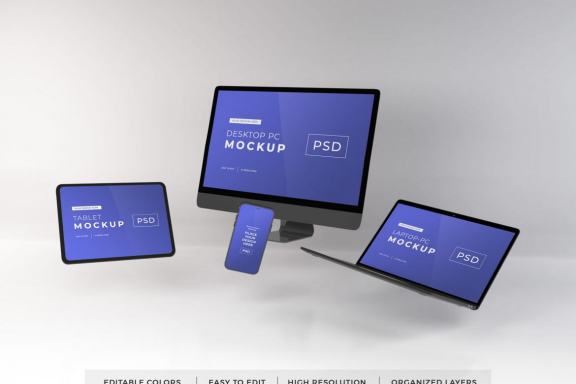 Free Mockup of Multiple Devices