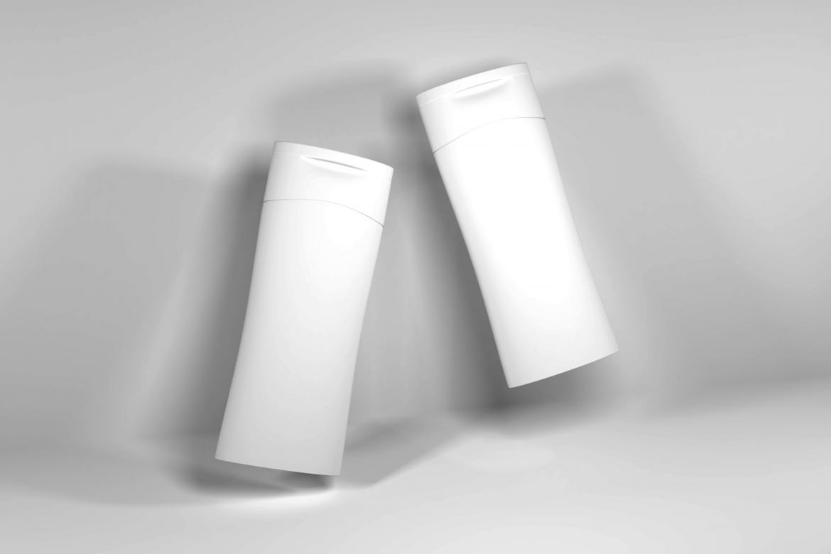 Free Lotion Cream and Shampoo Bottle Mockup alternate