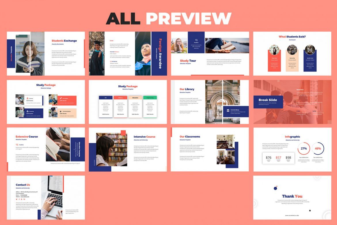 Academia Education Google Slides - view 3