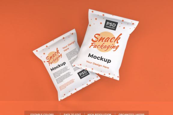 Free Snack Packaging Mockup Template