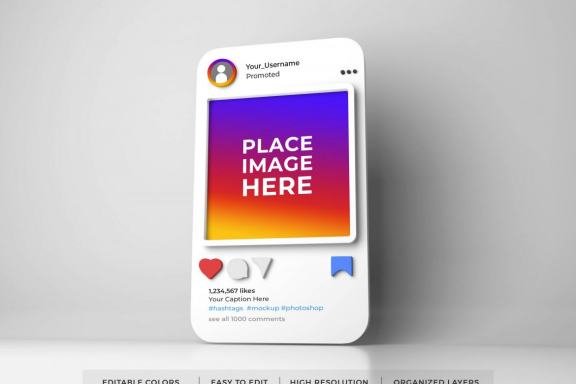 Free Instagram Social Media Mockup Template