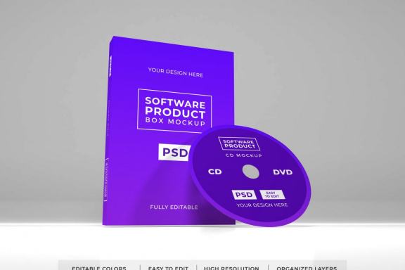 Free Software Box Mockup Template