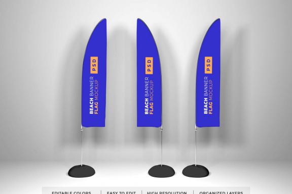 Free Beach Banner Mockup Template