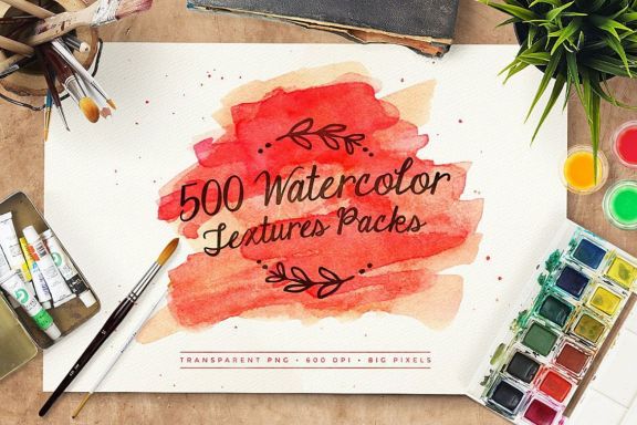 500 Watercolor Textures Packs