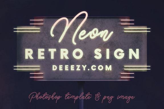 Free Neon Retro Sign Template