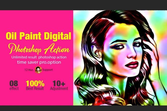 Oil Paint Digital Art Action
