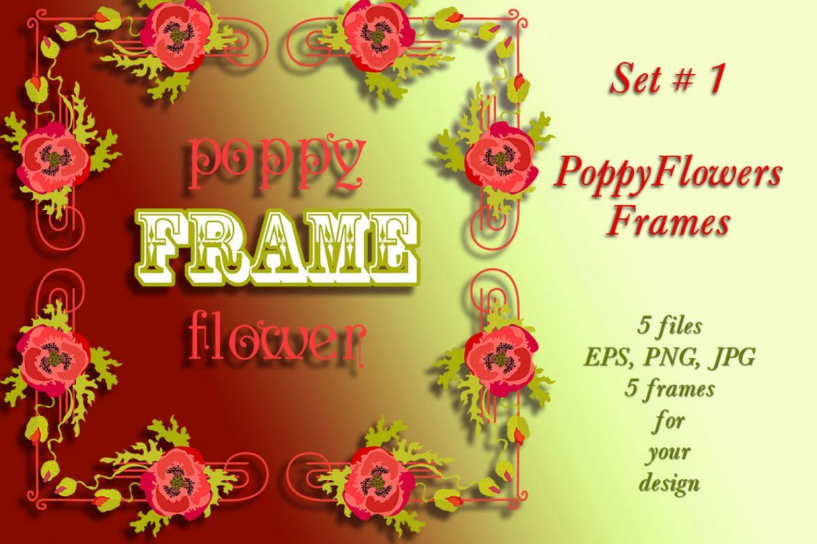 Poppy Flowers Frames Set # 1 alternate