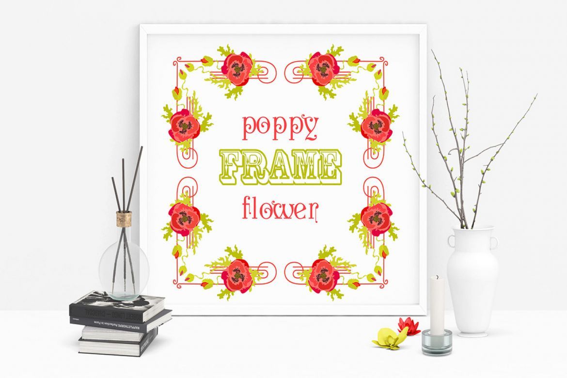 Poppy Flowers Frames Set # 1 - view 3