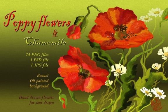 Oil painting Poppy Field