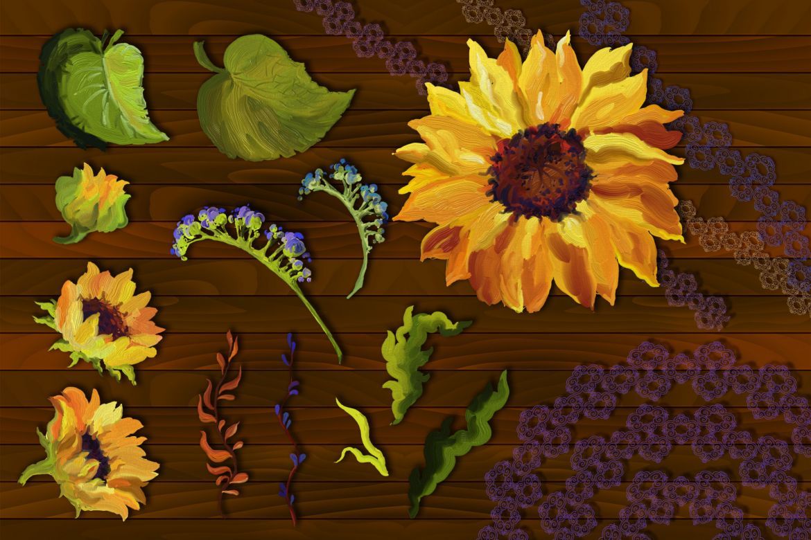 Golden Sunflower Oil Painting alt