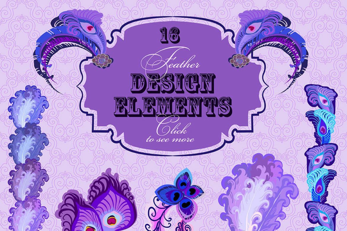 Retro Peacock Feathers Set vol # 1 - view 6