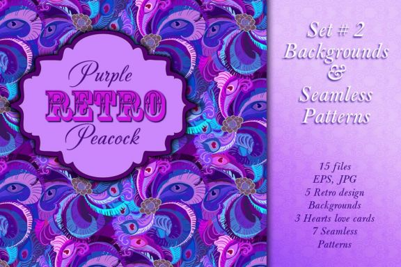 Retro Peacock Feathers Set vol # 2