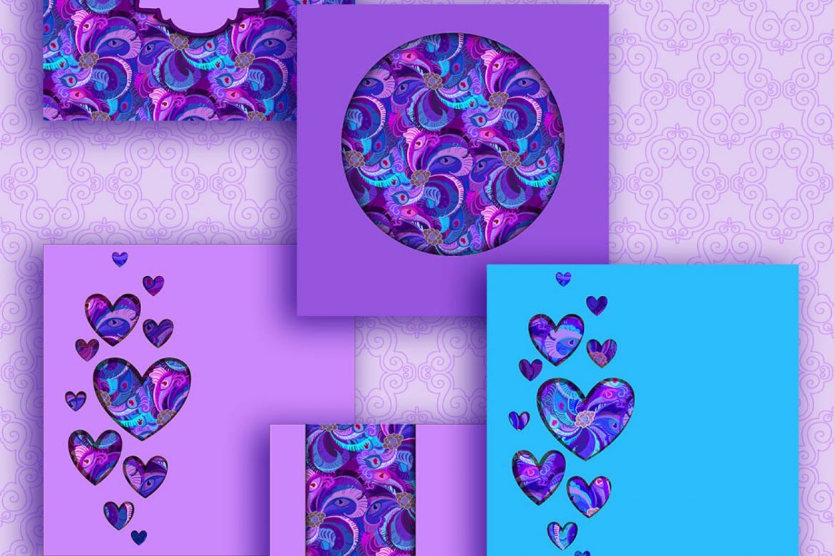 Retro Peacock Feathers Set vol # 2 - view 3