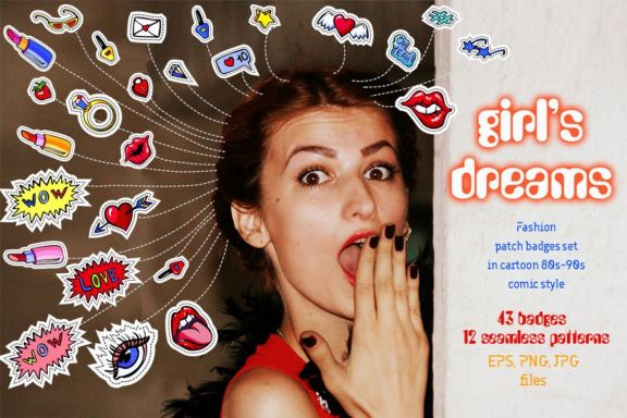 Girl's dreams - 80's fashion patches
