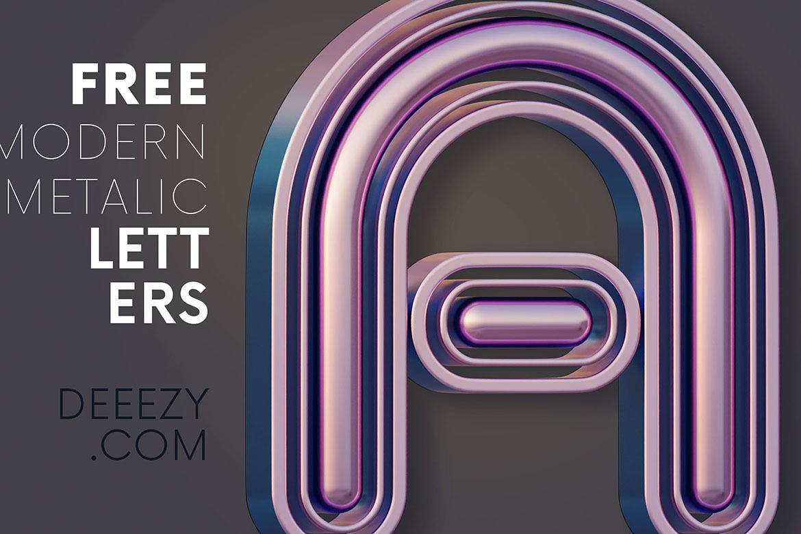 Modern Metalic - Free 3D Lettering alternate