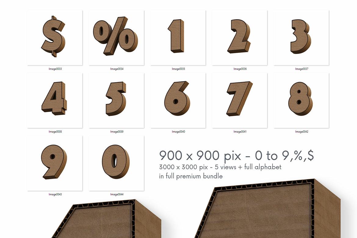 Cardboard - Free 3D Numbers - view 4