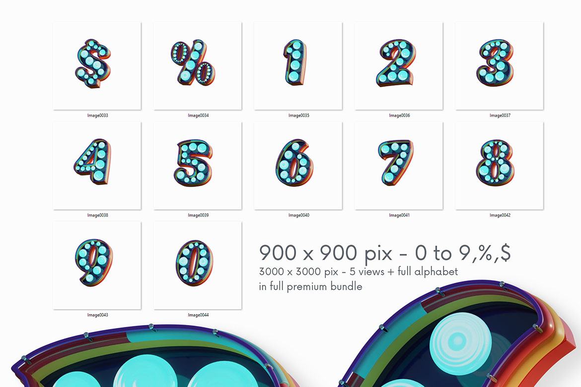 Bold Marquee - Free 3D Numbers - view 4