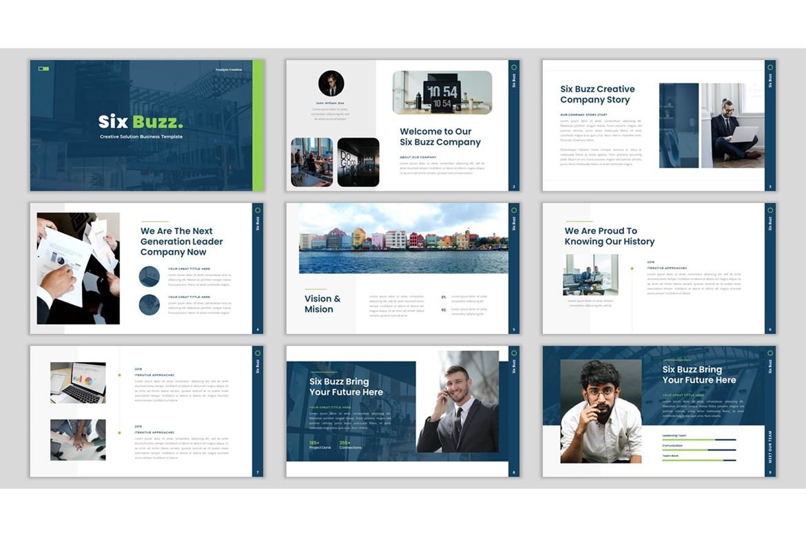 Six Buzz - Free Business Google Slides Template alternate