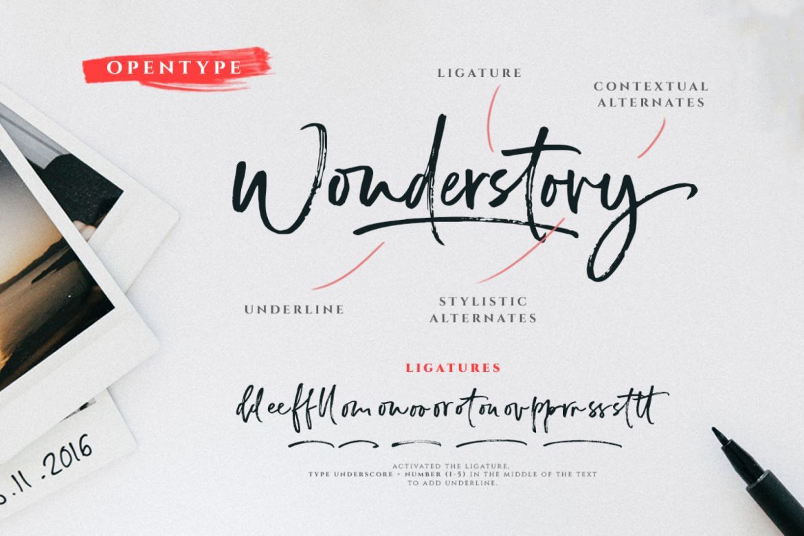 Wonderstory - Brush Script - view 3