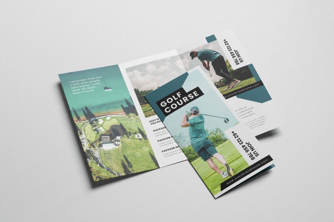 Creative Golf AI and PSD Trifold Brochure alternate
