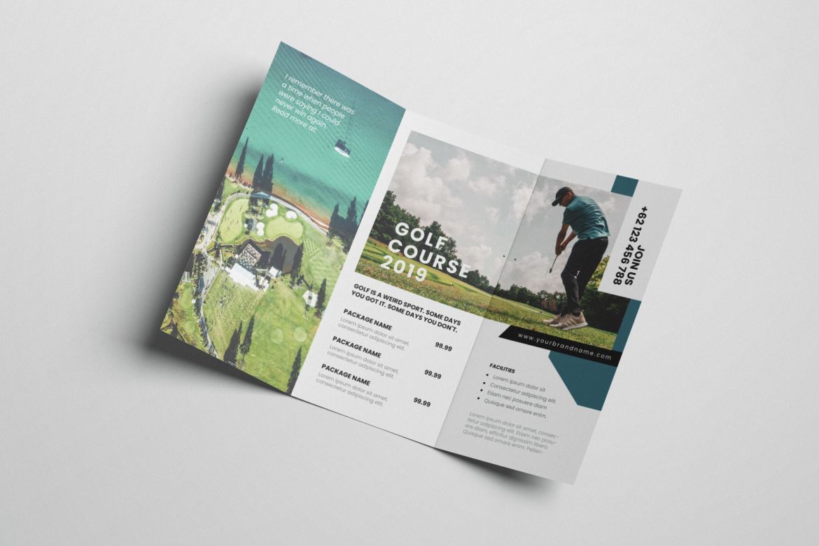 Creative Golf AI and PSD Trifold Brochure - view 4