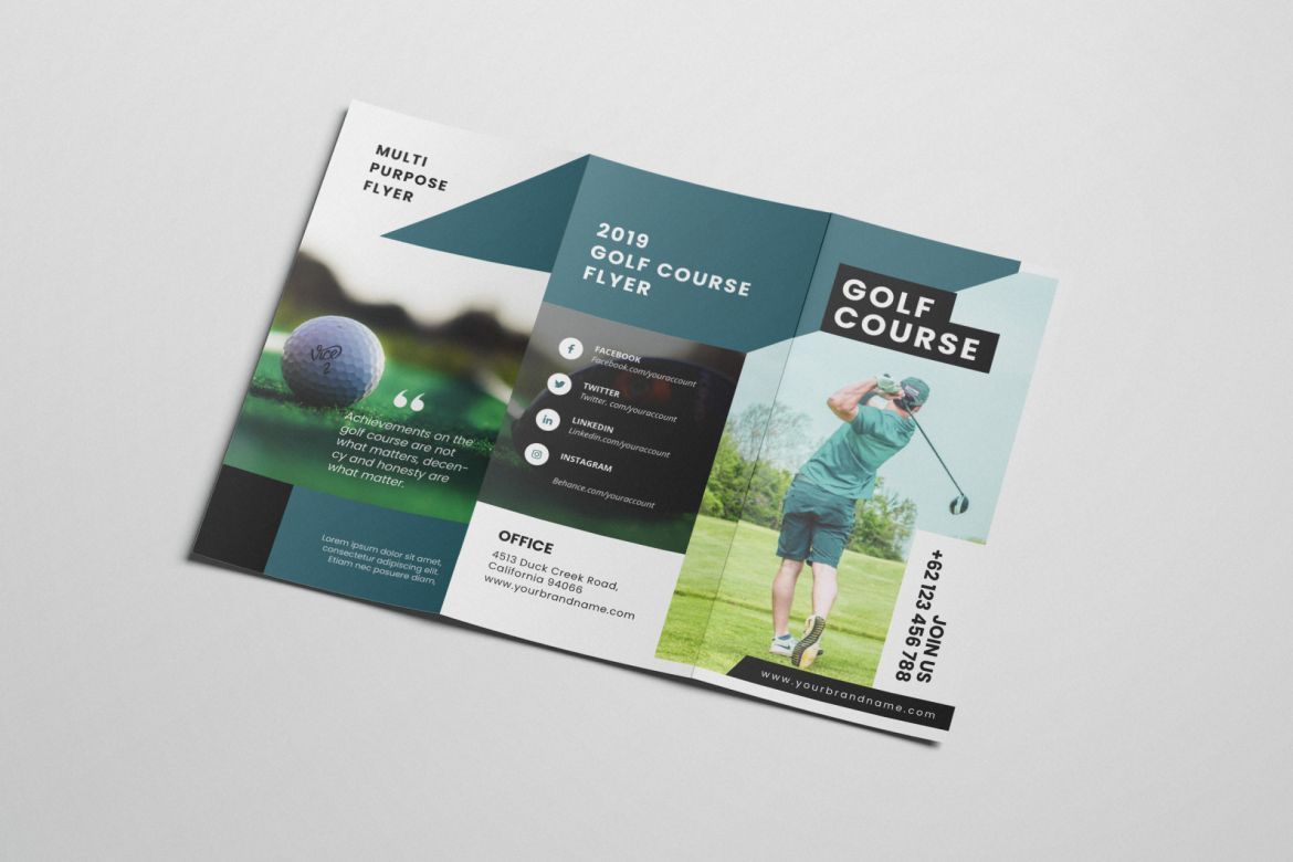 Creative Golf AI and PSD Trifold Brochure - view 5