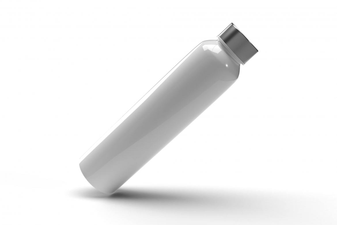 Long Rounded Plastic Bottle - Free Mockup alternate