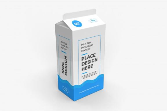 Milk Box and Drink Packaging - Free Mockup